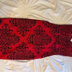 B Darlin Red and Black strapless dress with pockets